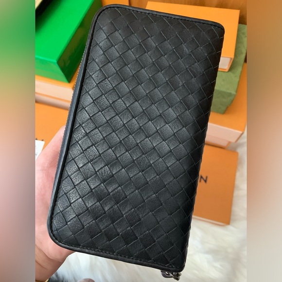 Sale❌❌❌❌Bottega Veneta Intrecciato Zip Around Long Wallet 🖤🖤🖤 - Picture 3 of 16